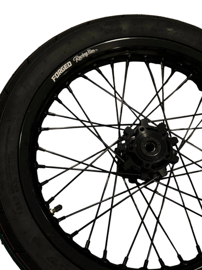 Surron Light Bee X / E-Ride Pro Supermoto Wheelset (Thick/Wide) - Chrome Silver / Gloss Black
